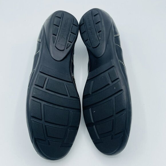 Natural Soul Shoe Womens Size 8 M Black Leather Comfort Slip On Loafers Heels - Picture 9 of 11